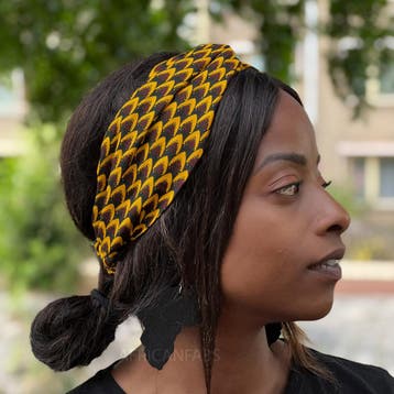 Haarband / Hoofdband in Afrikaanse print - Bronze Vlisco, Ophalen of Verzenden, Nieuw