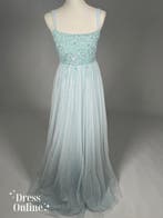 Lichtblauwe Galajurk met Versierd Lijfje - Maat M - 407, Maat 38/40 (M), Galajurk, Blauw, Ophalen of Verzenden