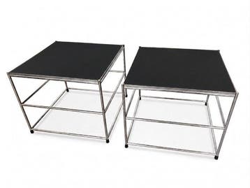 USM Haller - Bijzettafel (2) - Roestvrij staal - 2 x