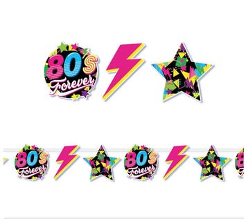 80s Forever Emblemen Party Slinger (3m), Hobby en Vrije tijd, Feestartikelen, Ophalen of Verzenden, Nieuw