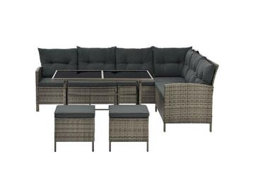 Veiling - Polyrotan Loungeset - Manacor - Grijs, Nieuw