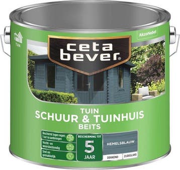 Cetabever Schuur en Tuinhuis Beits Hemelsblauw Hemelsblauw, Nieuw, Beits, Verzenden, 5 tot 10 liter