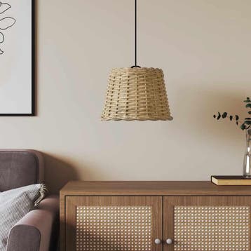vidaXL Plafondlampenkap Ø30x20 cm wicker bruin, Verzenden, Nieuw, Bruin