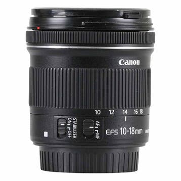 Canon EF-S 10-18mm f/4.5-5.6 IS STM met garantie, Gebruikt, Canon, Canon EF-S, Groothoeklens