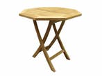 Klaptafel 80 cm achtkantig teak, Ophalen of Verzenden, Nieuw, Teakhout