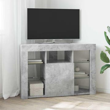 vidaXL Hoek LED TV Kast 100x40x68cm Beton Grijs Bewerkt hout, Minder dan 50 cm, Verzenden, Nieuw, Minder dan 100 cm