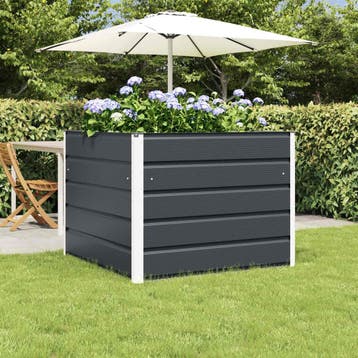 vidaXL Plantenbak Antraciet 100 x 100 x 75 cm Staal, 100 cm of meer, Verzenden, Nieuw, Metaal