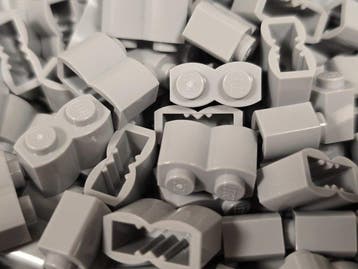 Lego Onderdelen - New Brick 1 x 2 Light Bluish Gray log, Nieuw