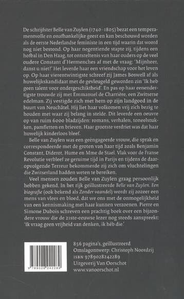 Zonder vaandel Belle van Zuylen 1740 1805 9789028242289, Verzenden, Gelezen, Simone Dubois
