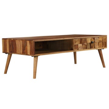 vidaXL Salontafel 110x50x37 cm acaciahout met honing, Huis en Inrichting, Tafels | Salontafels, 100 tot 150 cm, Verzenden, Nieuw