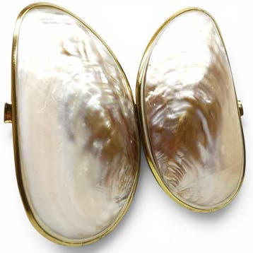 parelmoer, brons tas - Hoogte: 11 cm - Breedte: 18 cm- 250 g