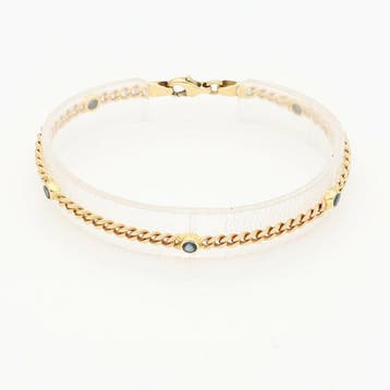Armband - 14 karaat Geel goud - Saffier, Nieuw