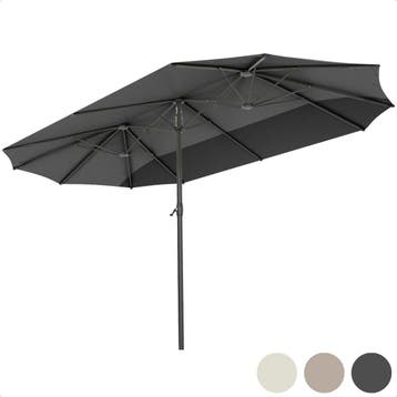 2dekans | LifeGoods Dubbele Parasol - 270x460cm - Waterdicht, Ophalen of Verzenden, Zo goed als nieuw