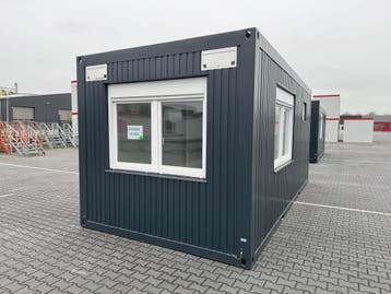 Kantoorunit 6 x 3 meter – Keuken + Toilet (Antraciet)