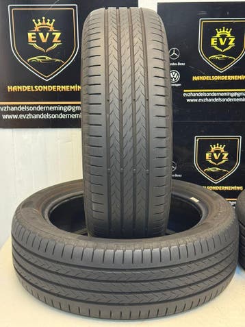 4 stuks Continental Ecocontact 6Q zomerbanden 195/55R18H, 18 inch, Gebruikt, Band(en), Personenwagen