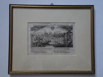 Originele gravure Cambrai Kamerijk Frankrijk Meisner 1631, Antiek en Kunst, Verzenden, Gravure, Ingelijst
