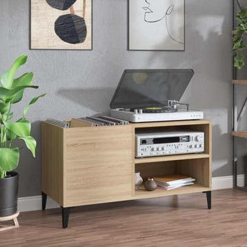 vidaXL Platenkast 84,5x38x48 cm bewerkt hout sonoma, Verzenden, Nieuw