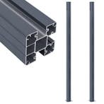 vidaXL Schuttingpalen 2 st 185 cm aluminium donkergrijs, Tuin en Terras, Palen, Balken en Planken, Verzenden, Nieuw