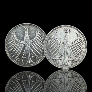 Duitsland. 2 x 5 Deutsche Mark 1958-1963 (Zonder