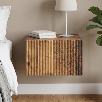 vidaXL Wandbeugel Bedkast Oud hout 33 x 34,5 x 20 cm Bewerkt, Minder dan 45 cm, Verzenden, Nieuw, Minder dan 55 cm