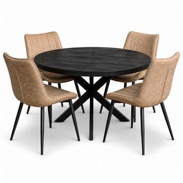 Oscar Deal 120cm black + 4x Arizona light brown, Ophalen of Verzenden, Nieuw
