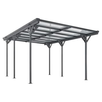 Carport / Terrasdak - Platdak - 5 x 3 m - Donkergrijs, Verzenden, Nieuw