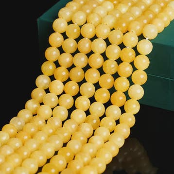 Natuurstenen Gele Jade Kralen Rond - 4-10mm voor Sieraden Ma, Verzenden, Nieuw