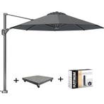 Voyager T1 zweefparasol 300 cm rond antraciet met 75KG voet, Tuin en Terras, Parasols, Ophalen of Verzenden, Nieuw
