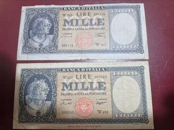 Italië. - 2 x 1.000 Lire 1949/1959 Sostitutive - Gigante BI