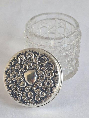 Victorian Sterling Silver - Pot - .925 zilver, Kristal -