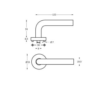 Intersteel Deurkruk Jupiter op rozet - RVS, Verzenden, Nieuw