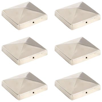 vidaXL Paalkappen 6 st piramide 101x101 mm roestvrij staal, Tuin en Terras, Verzenden, Nieuw