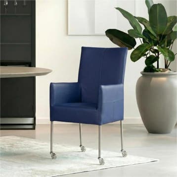 Set van 4 Leren eetkamerstoelen Spark - Toledo Kobalt, Huis en Inrichting, Stoelen, Ophalen of Verzenden, Nieuw, Leer
