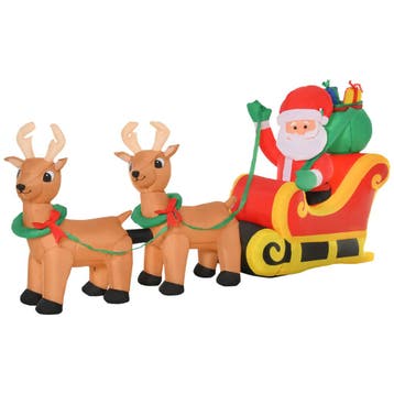 Opblaasbare Kerstman Met Slee, 6 LED-lampjes, Waterdicht, 24, Verzenden, Nieuw