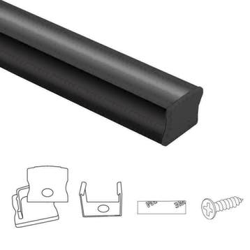 Zwarte led profielen 1 t/m 4 meter - inbouw, opbouw of hoek, Verzenden, Nieuw