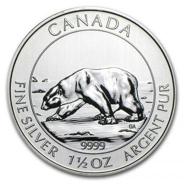 Canada Polarbear 1.5 oz 2013 (slechts 25% boven spot), Verzenden, Noord-Amerika, Losse munt, Zilver