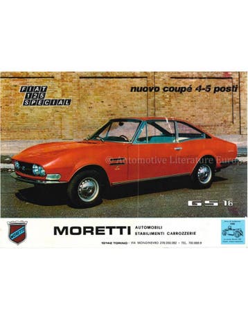 1969 MORETTI FIAT 125 SPECIAL LEAFLET ITALIAANS, Nieuw, Author