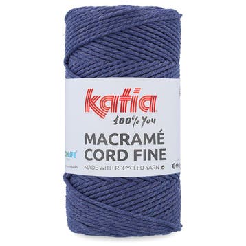 Katia Macramé Cord Fine - 203 Denimblauw - Gerecycled Kato, Ophalen of Verzenden, Nieuw