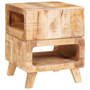vidaXL Bijzettafel met plank Bruin 40 x 40 x 49 cm Massief, Huis en Inrichting, Tafels | Bijzettafels, Verzenden, Nieuw, 45 tot 60 cm