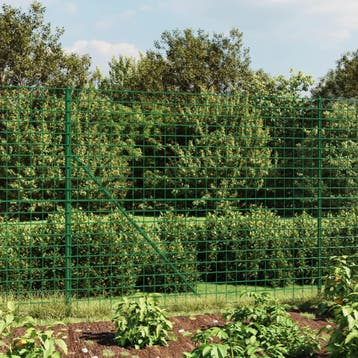 vidaXL Draadgaashek met grondankers 1,4x25 m groen, Verzenden, Nieuw, IJzer
