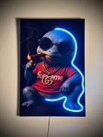 LEDMansion - Blue Smoke V.1. - 30x45 cm - LED wandkunst -