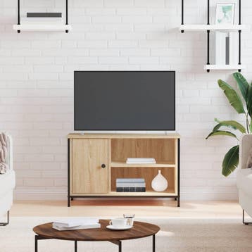vidaXL Tv-meubel 80x40x50 cm bewerkt hout sonoma, Minder dan 50 cm, Verzenden, Nieuw, Minder dan 100 cm