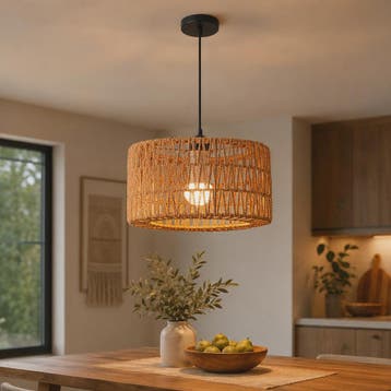 Hanglamp Rotan Mand - Rustiek Landelijk Design - Verstelbaar, Verzenden, Nieuw