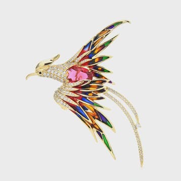 Prachtige Kristallen Feniks Broche - Luxe Dieren Speld voor, Verzenden, Nieuw