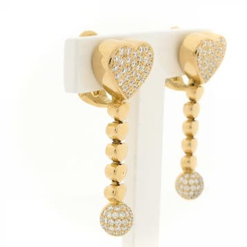 Chopard gouden oorbellen met diamanten; 1,66 ct., Gebruikt, Ophalen of Verzenden, Met edelsteen, Goud
