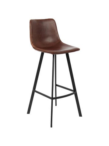 Barkruk Nicolas - Cognac - Kunstleer - Zithoogte 70 CM - G-L, Verzenden, Nieuw in verpakking