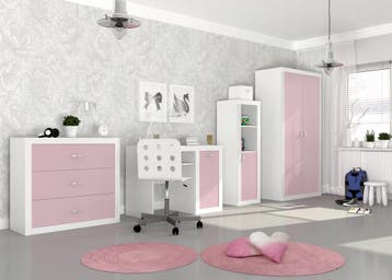 Kledingkast Wit Roze 90x190 | Nieuw | Scherpe Prijs, Huis en Inrichting, Kasten | Kledingkasten, Nieuw, Modern, 25 tot 50 cm, Met deur(en)