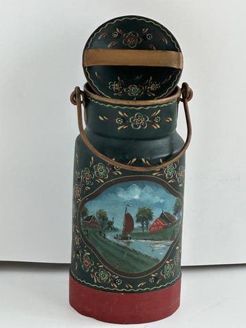 Volkskunst - Container - Decoratief - Metaal / ijzer - Oud