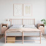 vidaXL Nachtkastjes 2 st 36x39x68 cm staal roze, Huis en Inrichting, Slaapkamer | Nachtkastjes, Verzenden, Nieuw, Metaal of Aluminium