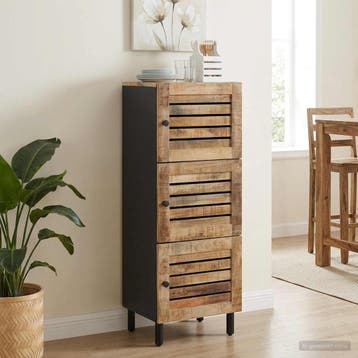 vidaXL Opslagkasten Naturel 40 x 33 x 110 cm Massief Mango, Huis en Inrichting, Woonaccessoires | Cd- en Dvd-rekken, Verzenden